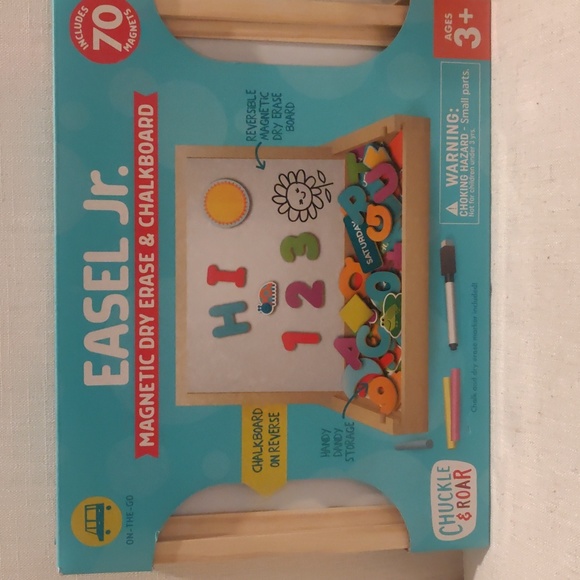 Easel Jr. Magnetic Dry Erase And Chalkboard preschool 70 magnets! New - Picture 2 of 10